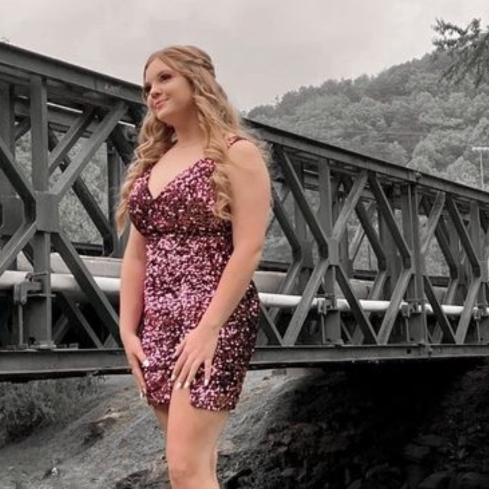 pink sequence dress (PRICE CAN BE CHANGED)